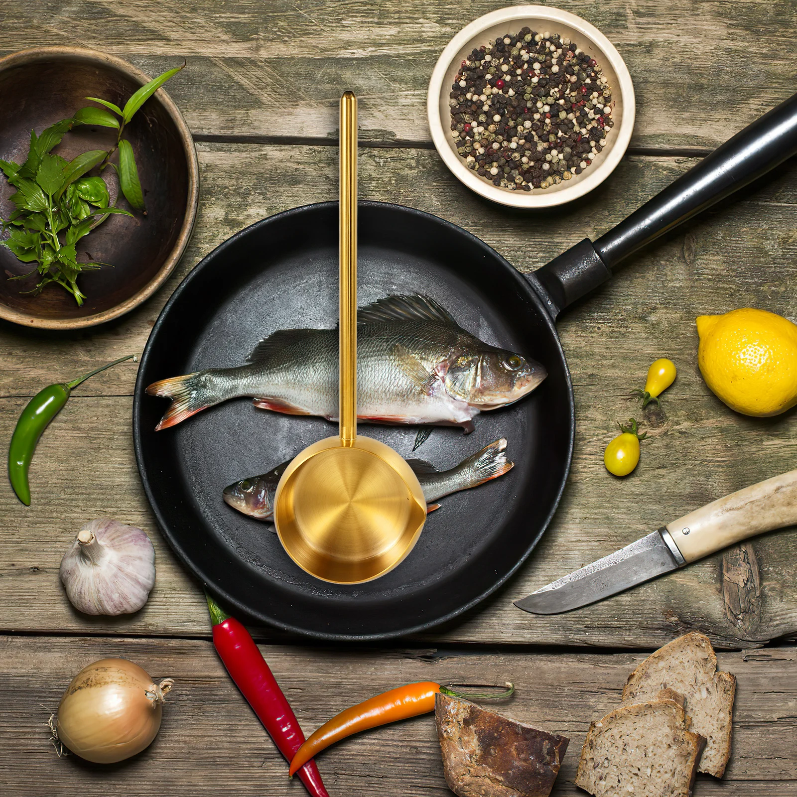 مغرفة زيت من الفولاذ المقاوم للصدأ 250 مللي ملعقة شوربة قحافة مياه مقبض طويل مغرفة معدنية مقاومة للاهتراء للاستخدام في المطبخ والمطعم #2