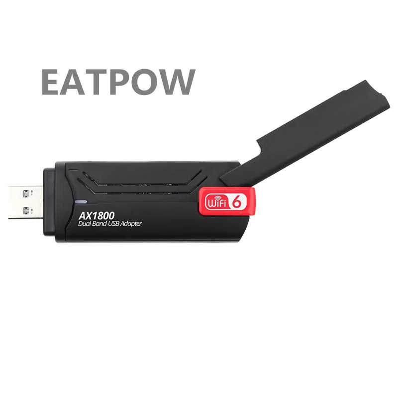 EATPOW WiFi 6 USB Adapter Dual Band AX1800 2.4G/5GHz Wireless Wi-Fi Dongle Network Card USB 3.0 WiFi 6 For Windows 7/10/11