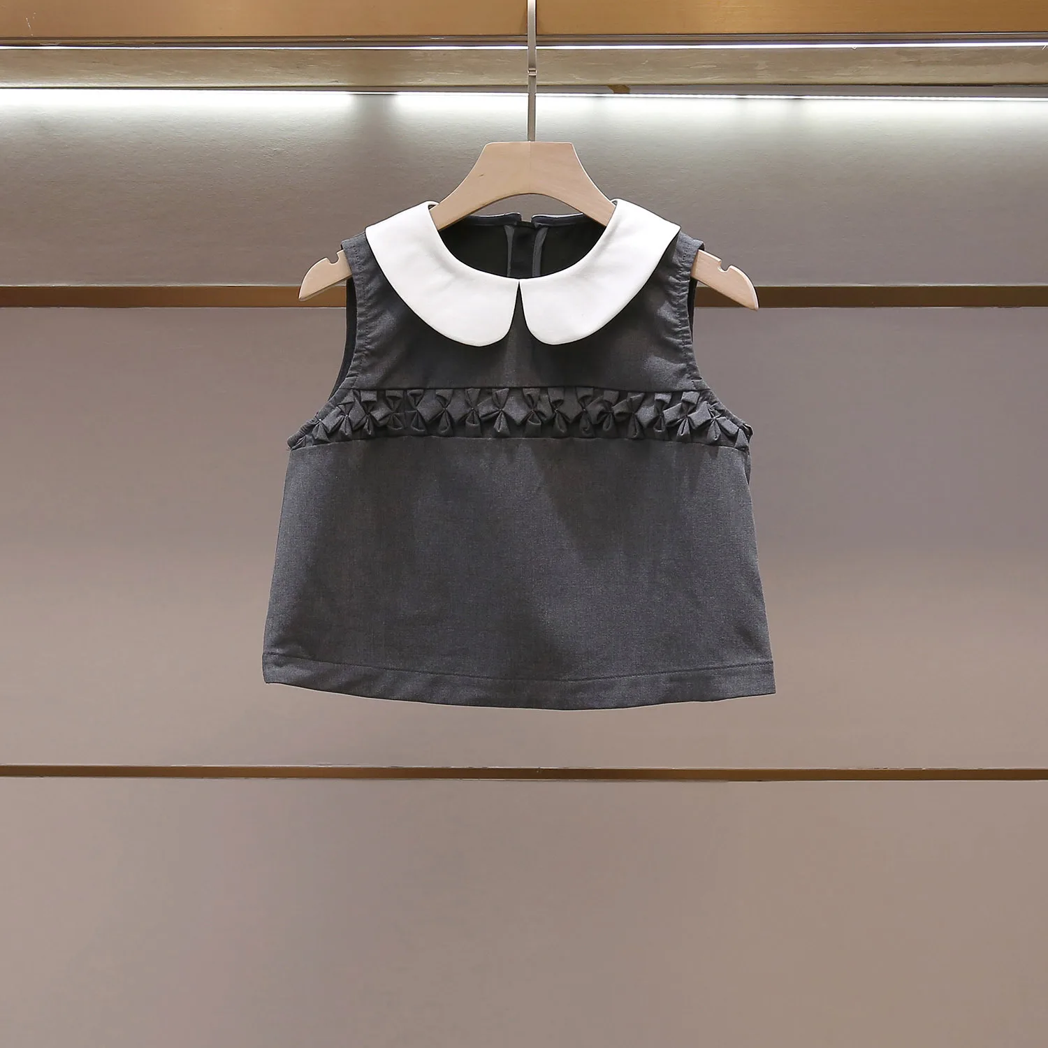 Sweet Korean Style Grey Series Half Skirt Puffy Top Set South Oil High End Women's Summer New Fashion Commute Lady Skirt