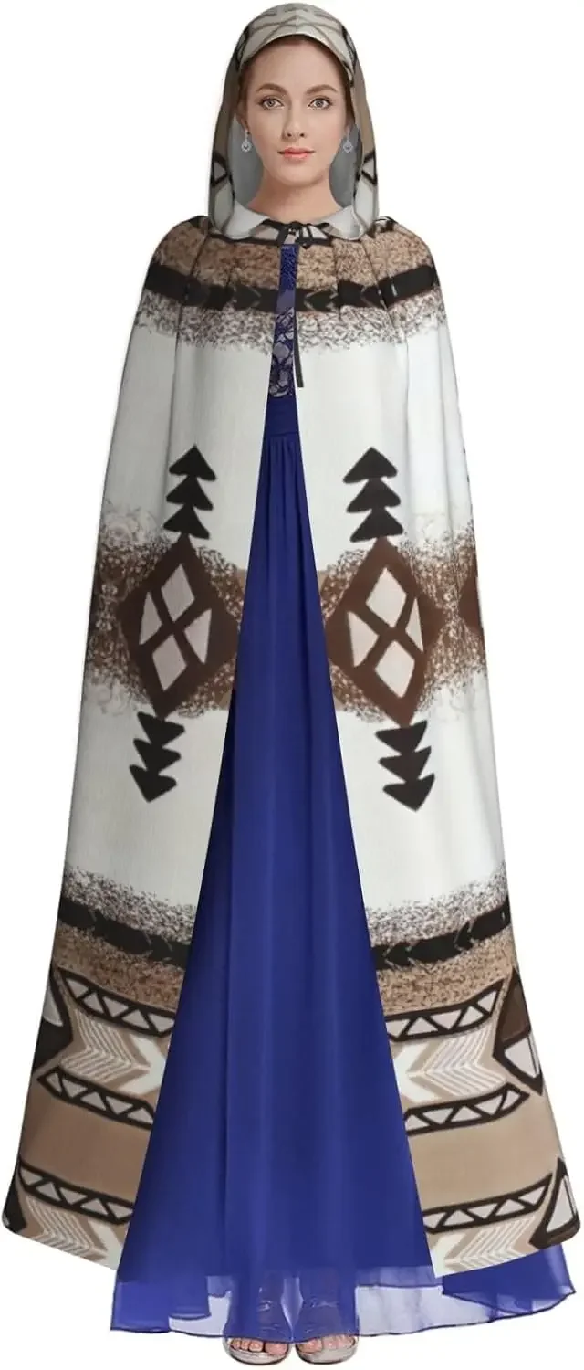 Custom Native American print Adult Hooded Cape Carnival Festival Cape Cosplay Robe Costume party Gothic Carnival