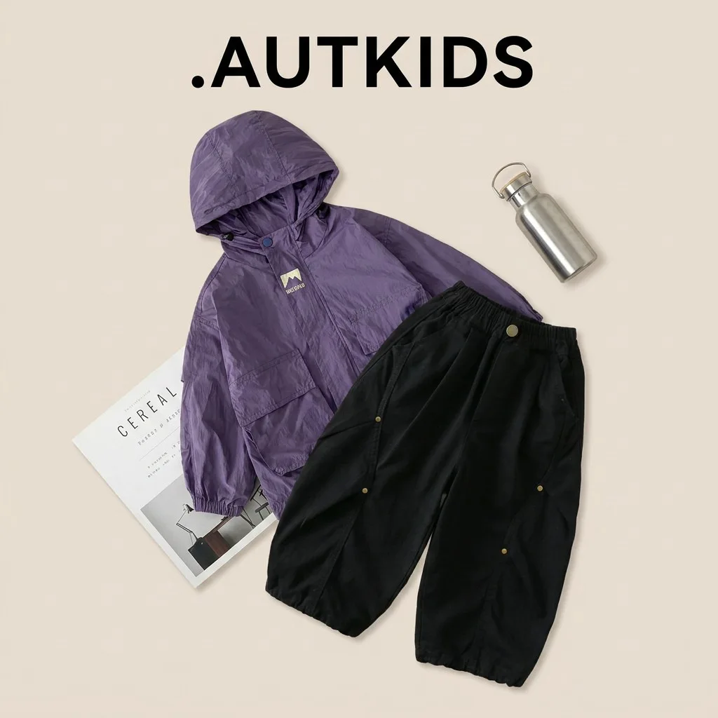 Boys' Suit 2026 Autumn and Winter New Children's Wear Korean Style Boys and Girls Outdoor Jackets Overalls Two-piece Set 3