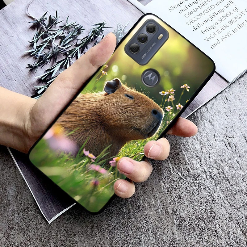 الحيوان كابيبارا جراب هاتف لموتورولا موتو G85 G55 G05 G14 G75 G31 G50 G10 G20 G30 G60 G13 G32 G84 G54 G53 G72 G24 الطاقة #6