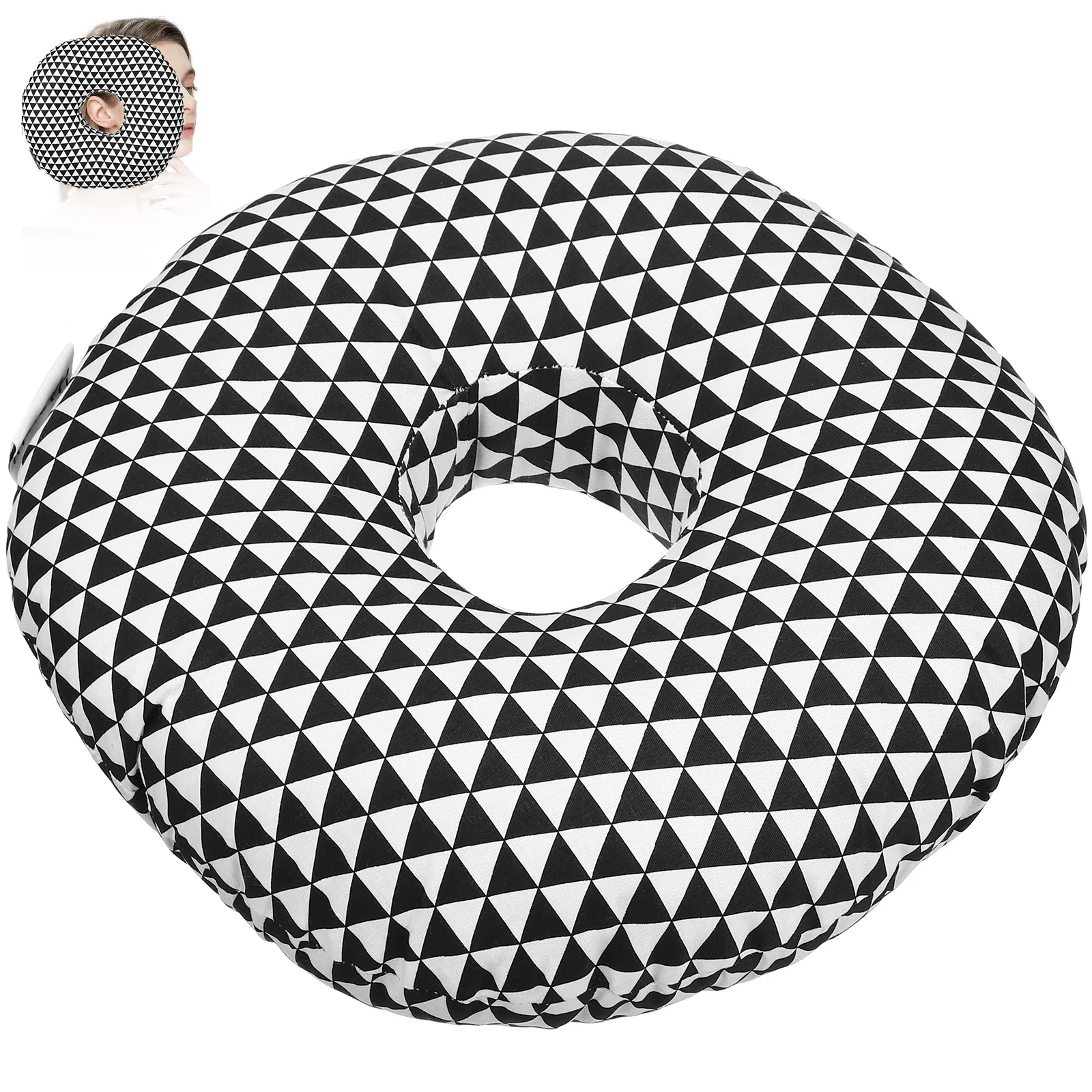 

Ear Pillow Donut Wedge Guard Piercing Side Sleeping Cotton Hole Pillows Office Home Nap Compact Soft Breathable Zipper Easy