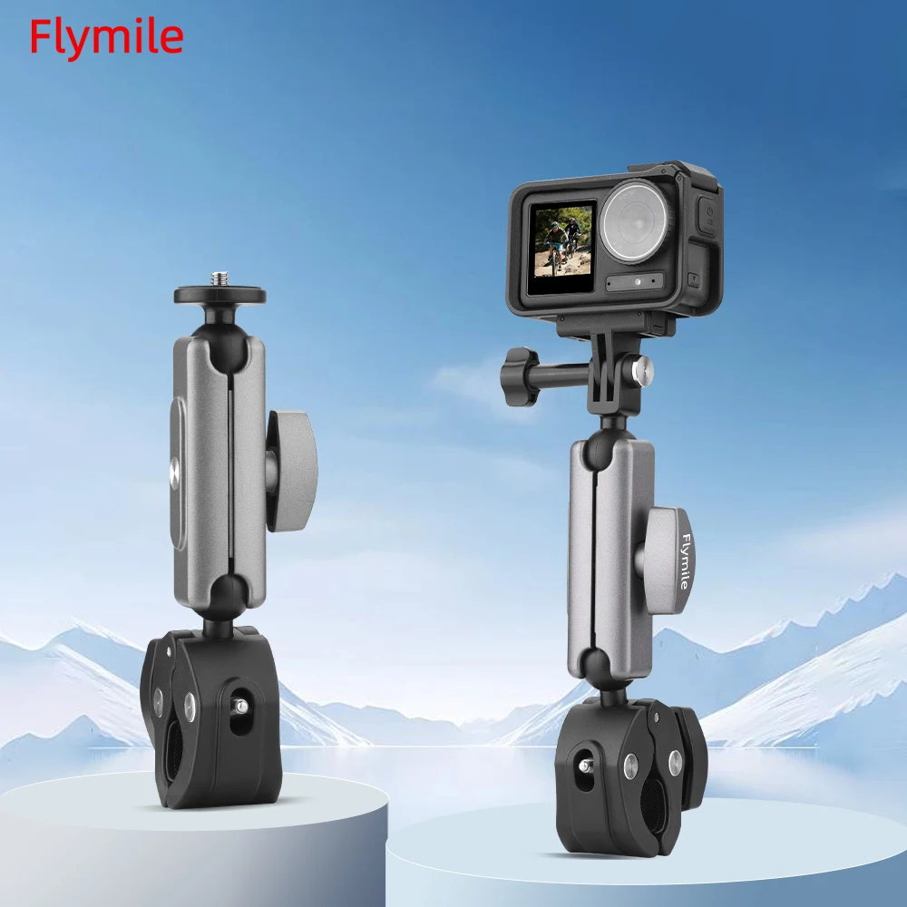 

Держатель для велосипеда мотоцикла для DJI Action 5 Pro/Osmo 360/Insta360 X5/X4/GoPro, крепление на руль 360 ° Вращение против сотрясений