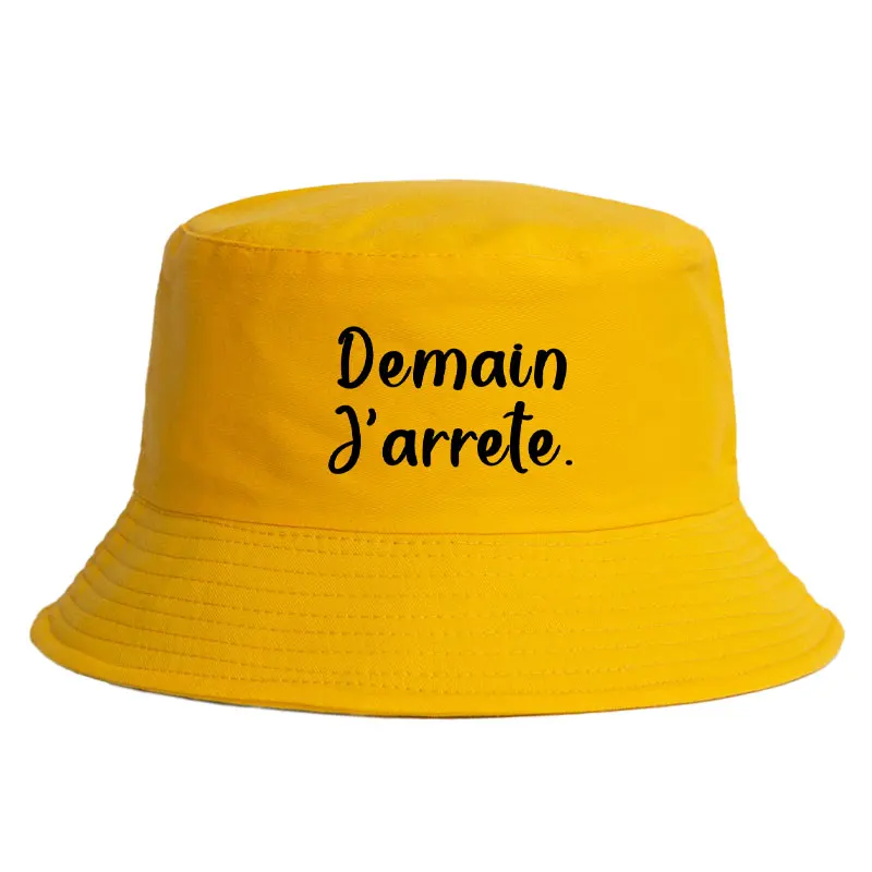 Chapeau Bob Reversible Demain Jarrête Style Apero Biere Whisky Esprit Détendu Mode Street Française 8 Couleurs Custom Wholesale