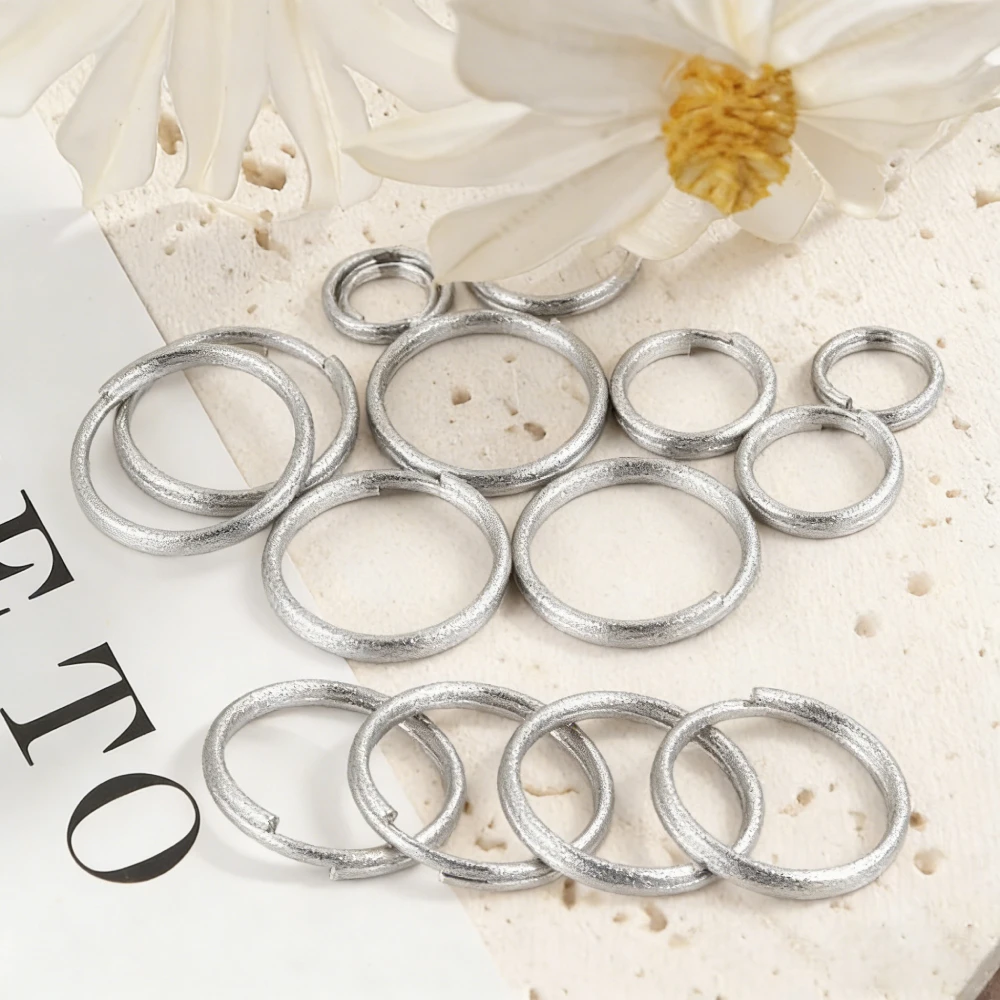 100Pcs 8-15mm Stainless Steel Split Ring Open Single Loops Jump Rings Connectors for DIY Jewelry Making Findings Accessories