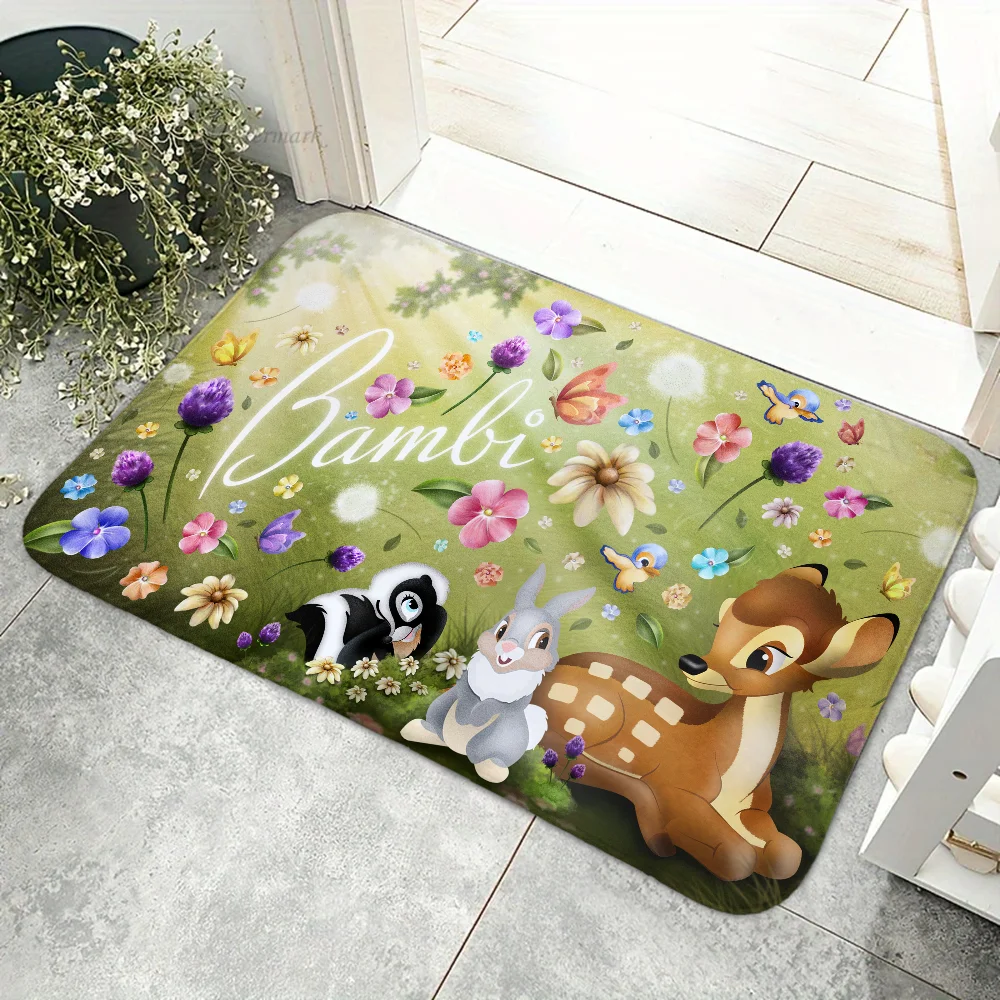 1pc MINISO Disney Bambi Floor Mat Anti-Slip Kitchen Bedroom Handmade Tufted Rug Carpet Living Room Entrance Rug