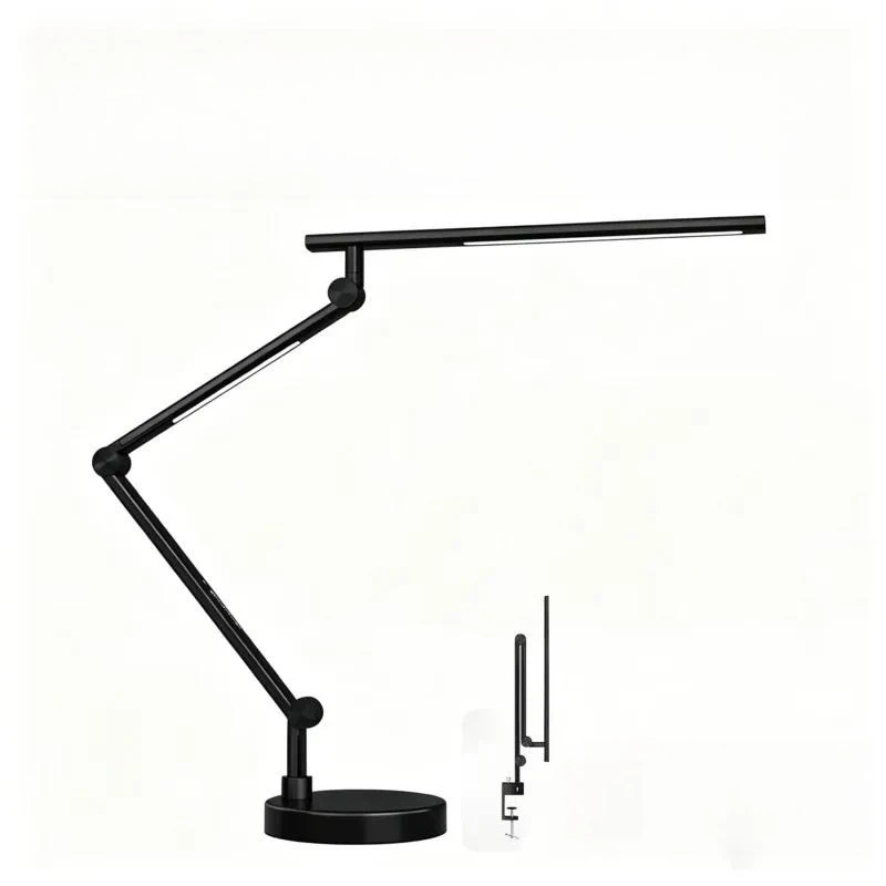 Modern LED Desk Lamp Touch Dimming Foldable Dual Head Wireless Timer High CRI 95 Multiple Colors for Study Bedroom Office