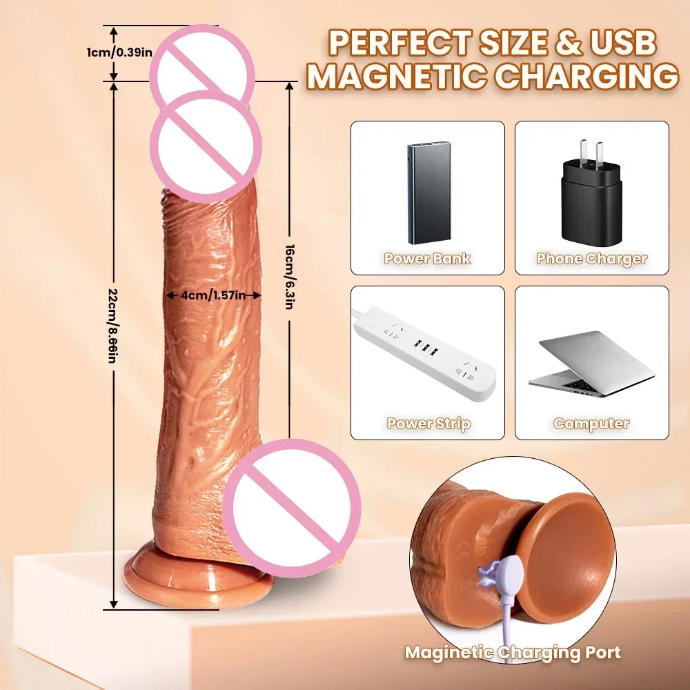 Realistic Big Penis Vibrator APP Wireless Remote Control Heating Female G-spot Massager Vaginal Masturbator Sex Toy for Women