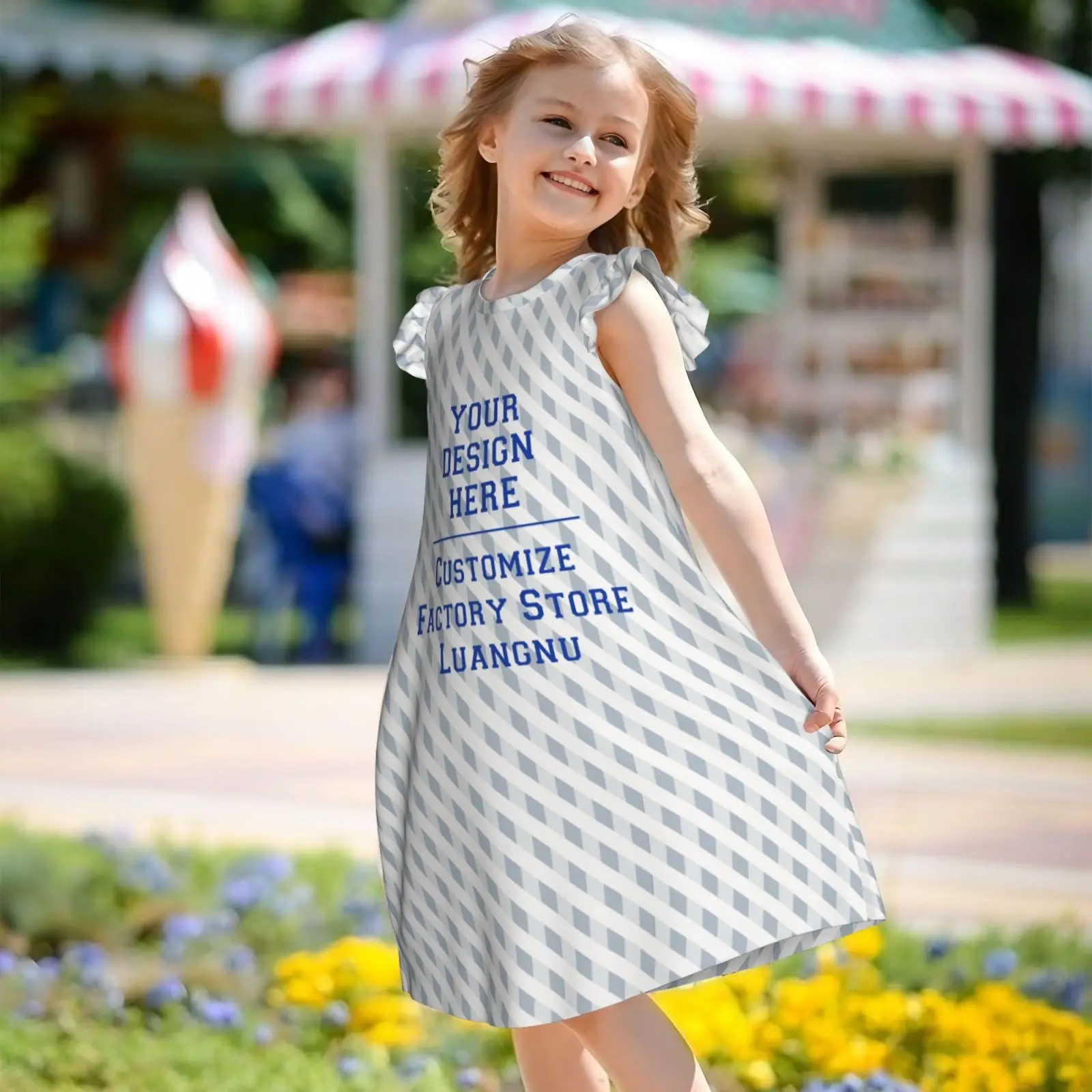 Customise Girl Pajamas Summer Comfortable Nightgown Custom-made Sleeping Clothes Girls Sleepwear Dress Personalized Images Text