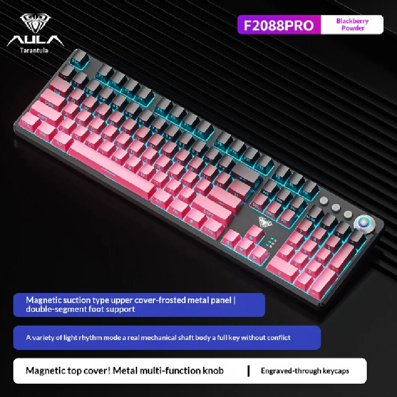 AULA F2088Pro Mechanical Keyboard And Mouse Set Wired 108 Keys Side Printed Keycaps E Sports Gaming For Desktop Computer Office view 6