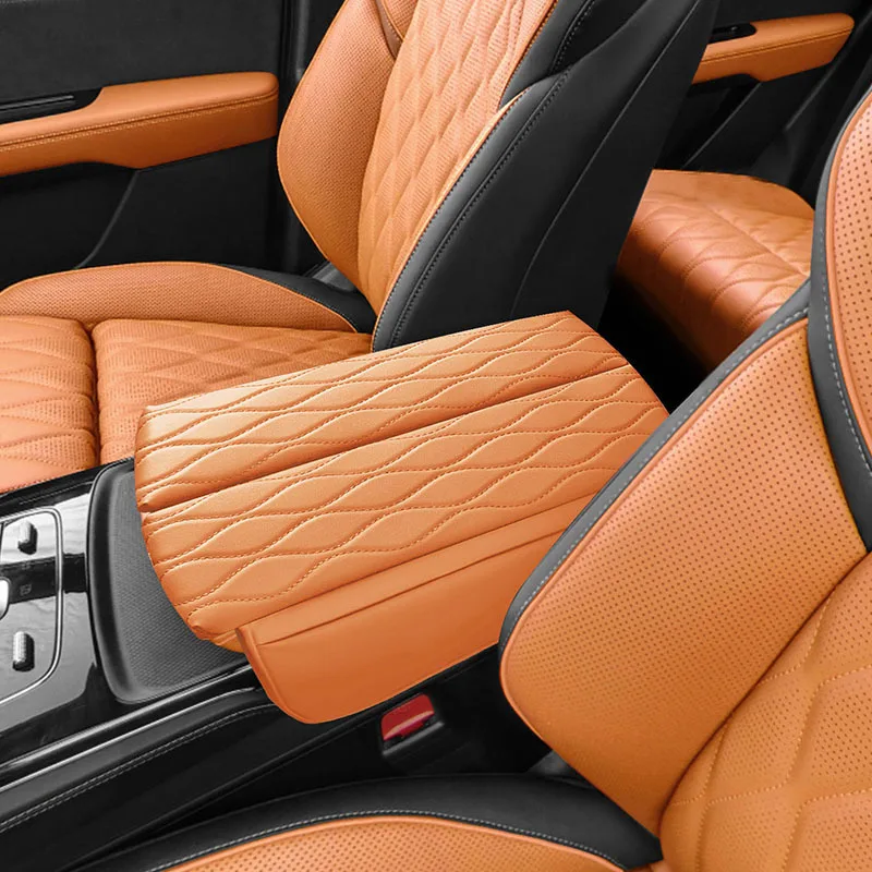 حار سيارة الجلود مركز وحدة التحكم مسند الذراع صندوق حصيرة غطاء مراتب مضاد للماء عالي الجودة ل BYD تانغ DMP/DMI/EV/DM 2021 2022 2023 2024 #6