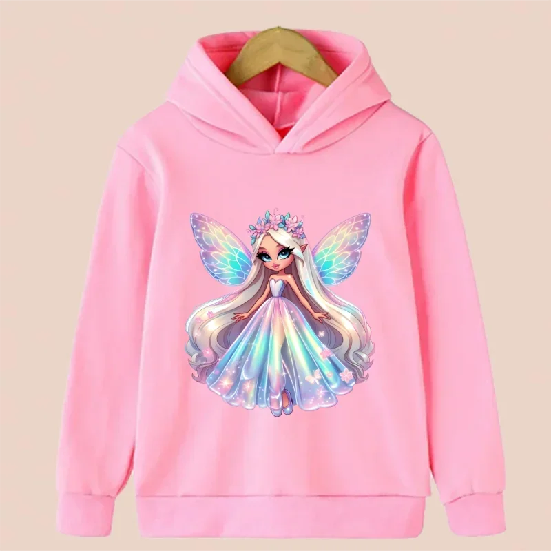 

Butterfly Princess Pattern Children's Hoodie Fashion Simple Children's Party Hoodie Girls Outdoor Sports Hoodie