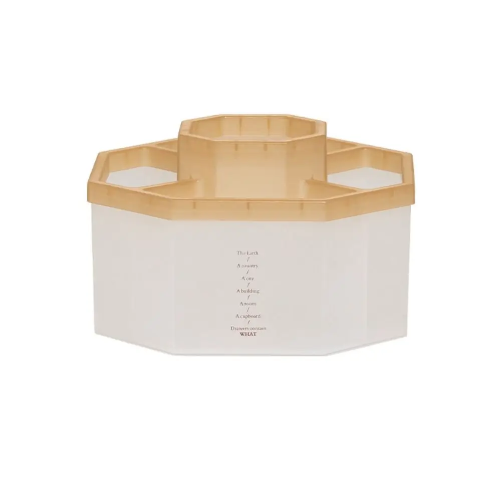 

Stationery Organizer 360° Rotating Pen Holder 5-Grid Storage Box Makeup Brush Holder Large-capacity Dust-proof