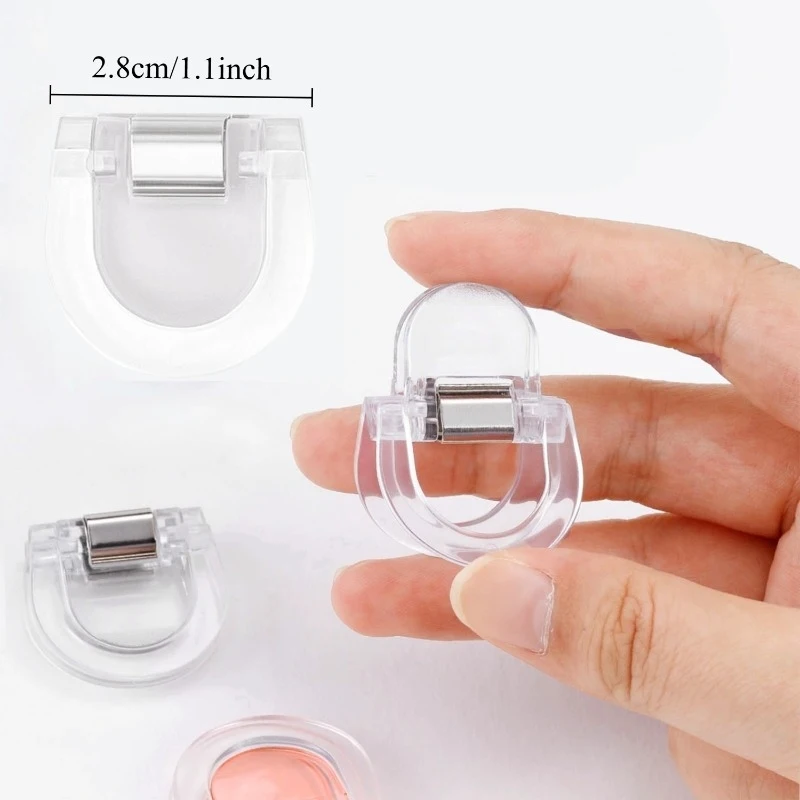4pcsTransparent Invisible Seamless Pant Leg Clips-Adjustable anti-slip clamp，Suitable for jeans、Wide Leg Pants、Fabric cutting，St view 2
