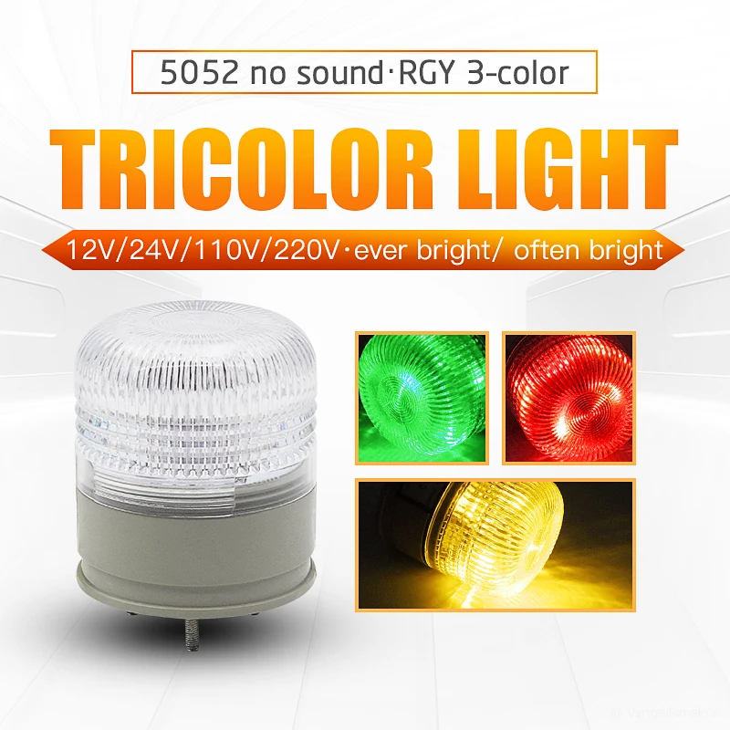 

Tricolor Strobe Warning Light Flashing Traffic Signal Indicator Light Red Yellow Green LED 12V 24V 220V Buzzer Security Alarm