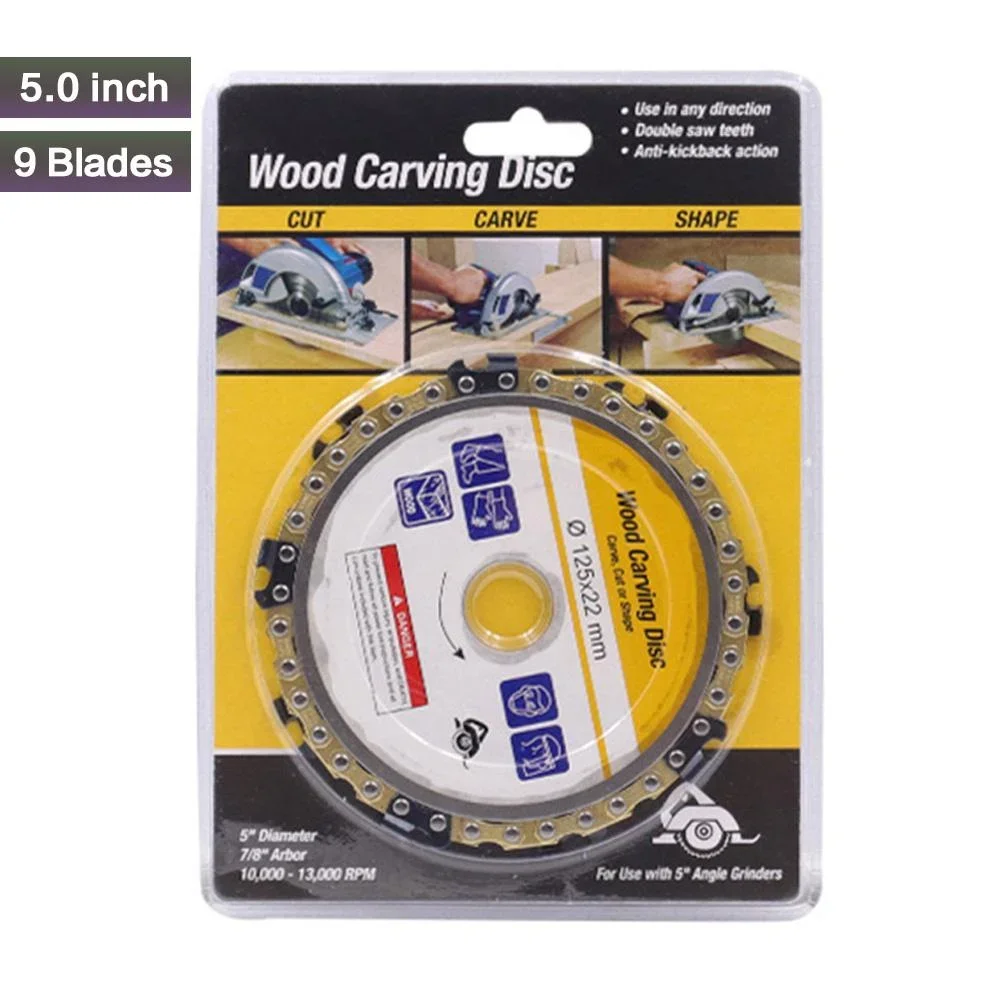 STONEGO Wood Carving Disc Woodworking Chain Grinder Saws Plate Tool for Angle Grinder 4.5 Inch