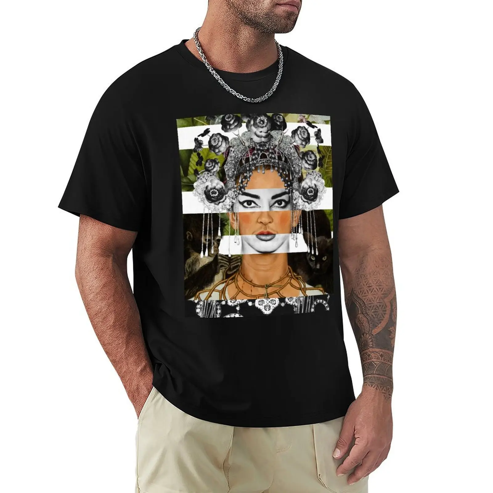 THE CASTA DIVA - Pop Retro Collage, Mashup, Pop Art Wall Decoration T-Shirt Holiday Party T-Shirt for Men