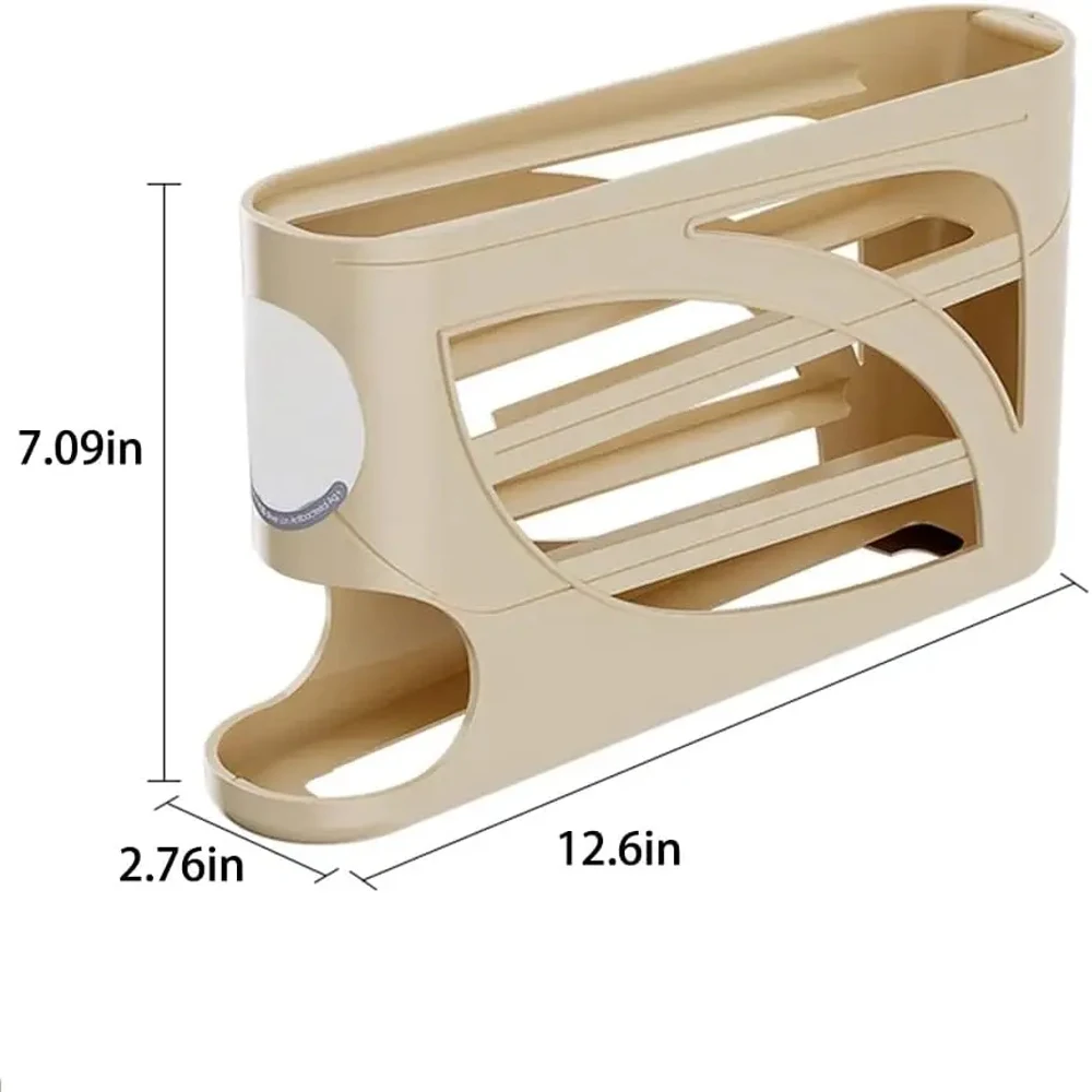 

4-Tier Automatic Rolling Egg Dispenser Space-Saving Refrigerator Egg Holder Stackable Fridge Egg Storage Container Holds Up to 3