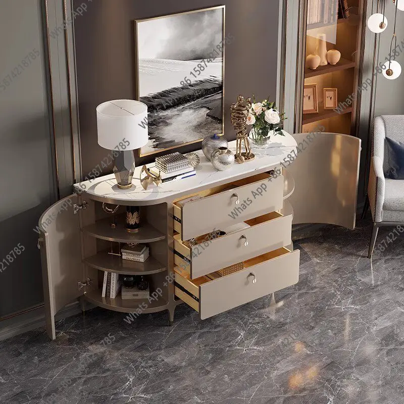 American high-end living room  shoe cabinet  storage decoration Light luxury simple entrance cabinet, modern sideboard