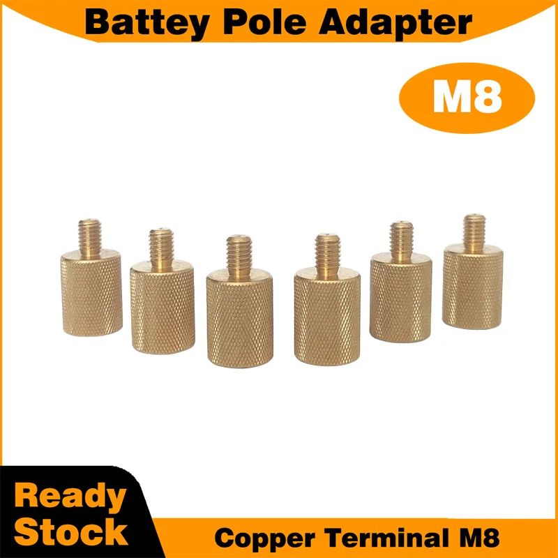 2pcs M8 Battery Pole Adapter Brass Terminal for Lithium Battery Case Battery Plastic Shell Positive and Negative Terminal