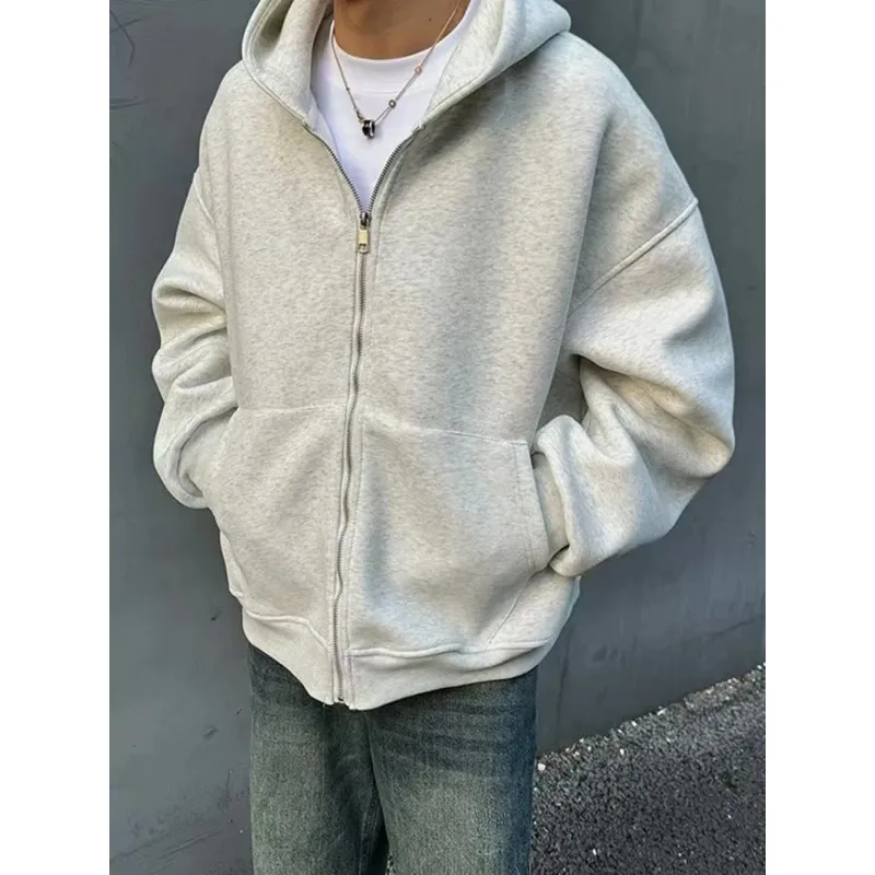 Streetwear Three-dimensional Backpack Casual Hoodies Men Autumn Winter High Street Punk Men's School Zippered Schoolbag Jacket