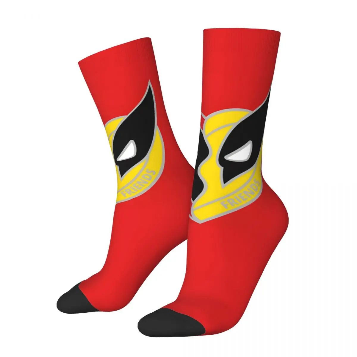 1 Pair Hip Hop Vintage Best Friends! DP3 Heart Crazy Men\'s compression Socks Unisex Disney Marvel Deadpool And Wolverine