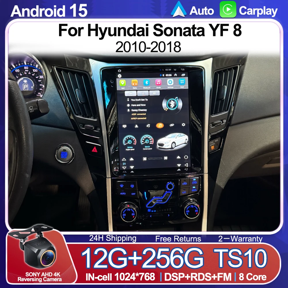 9.7 Inch For Hyundai Sonata Yf 8 2010-2018 Android 16 Car Radio Carplay Auto Multimedia Android 2din Navigation Screen 5g Wifi