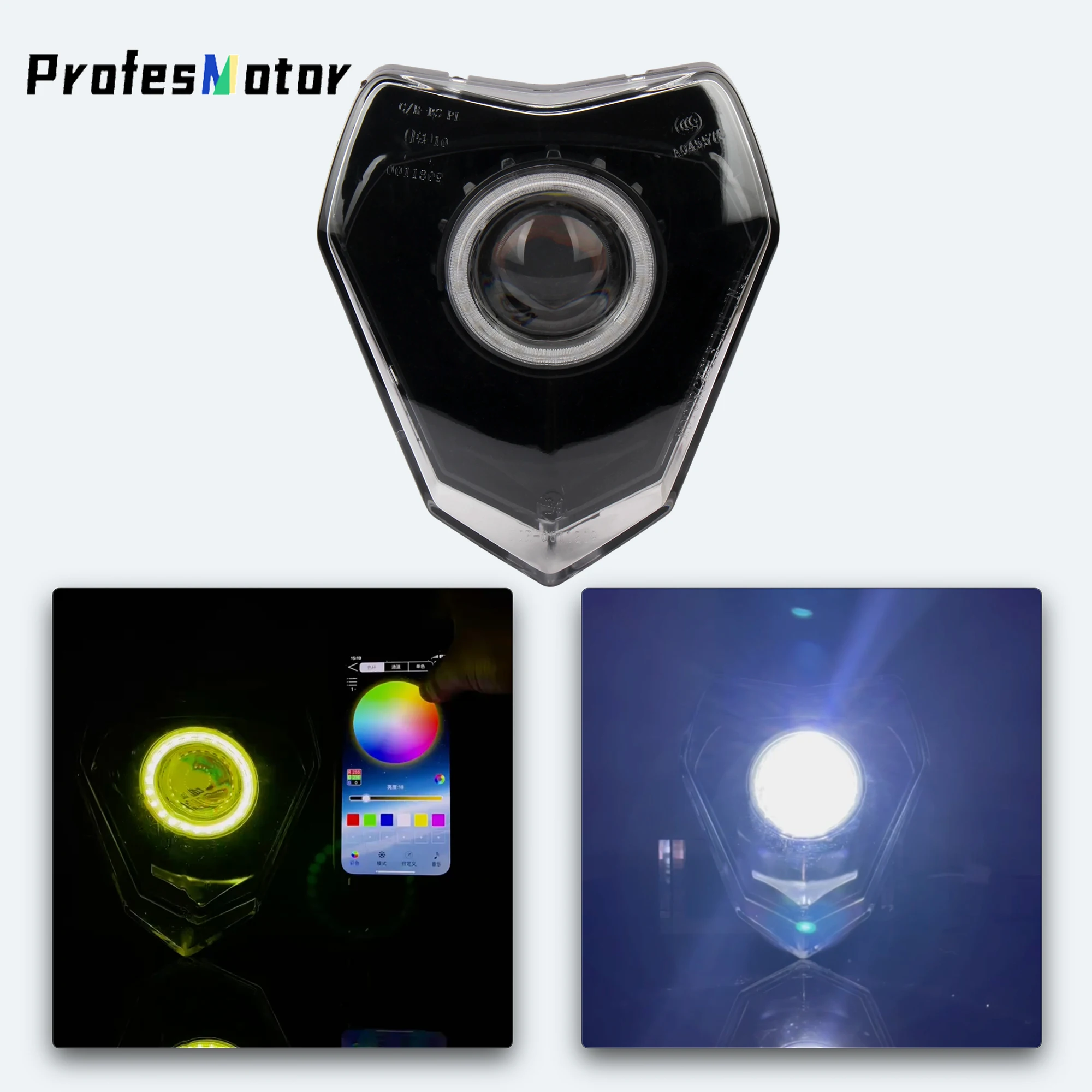 

For KTM 690 Enduro R 2019-2024 Dirt Bike RGB Headlight LED App Control HeadLamp EXC 2008-2013 XC-W Motocross Modified RGB Parts