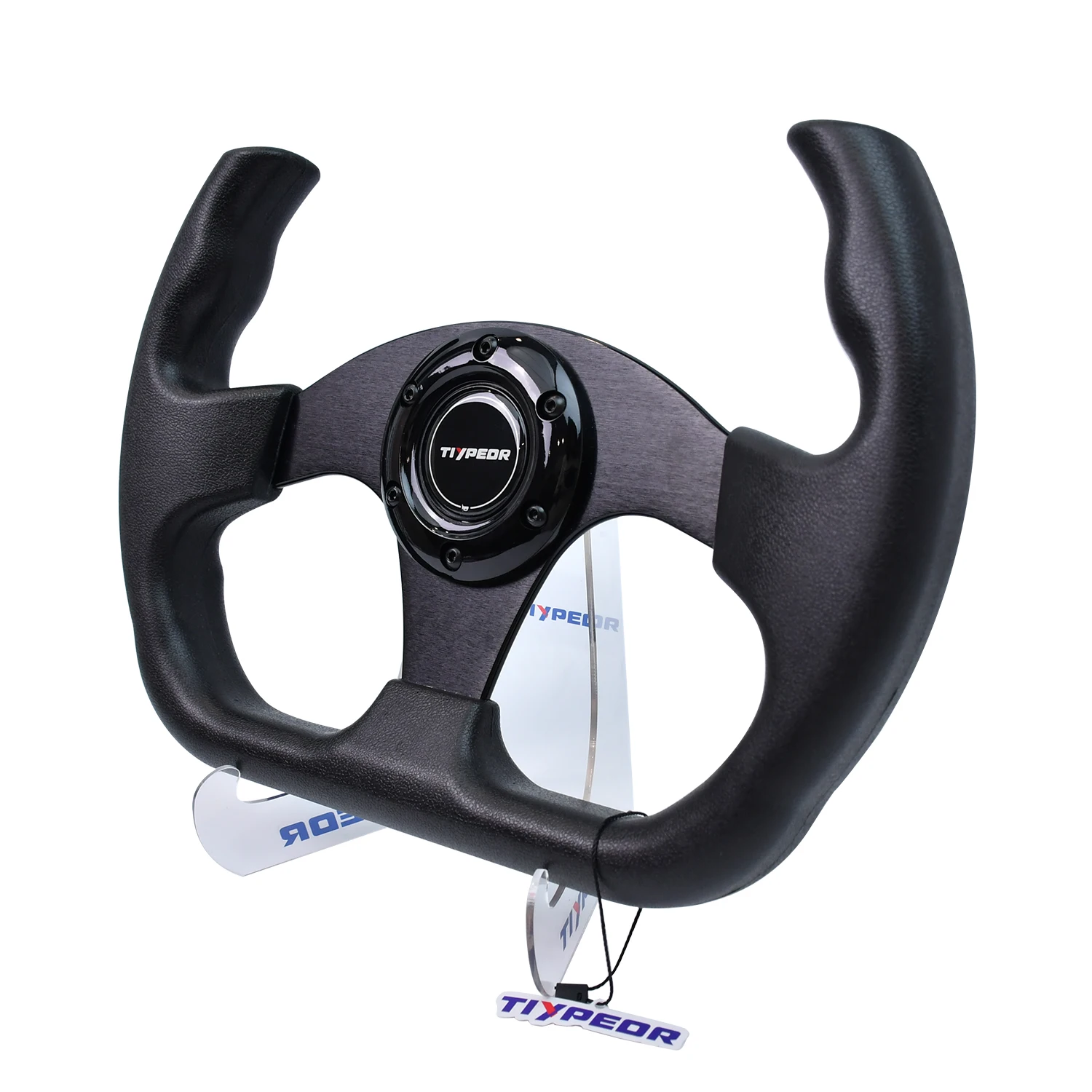 

TIYPEOR Universal PU Sport Racing 13Inch 330mm Flat Drift Game Simulator D-Type Steering Wheel