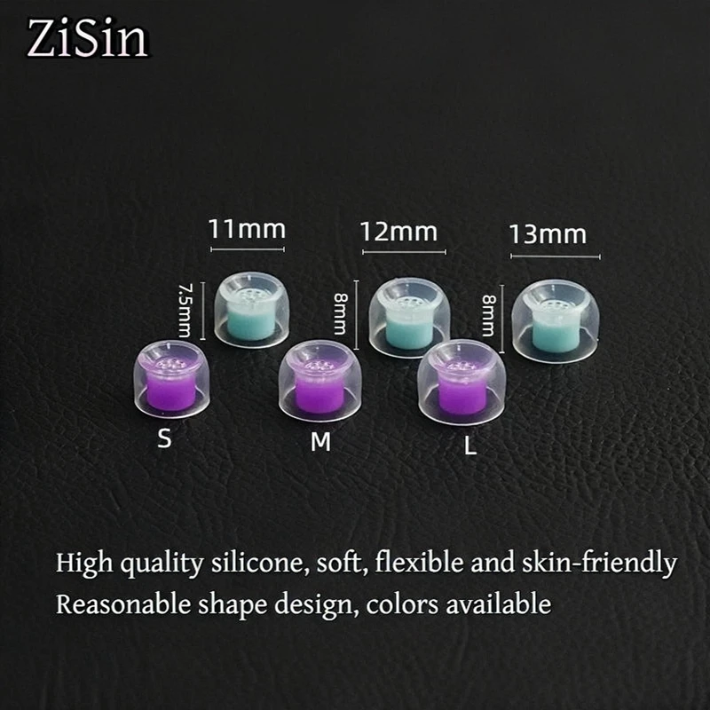 ZiSin In-Ear Silicone Replaceable Original Earbuds 3 Pairs for S/M/L Size Headphone Accessories Various IEM, Bluetooth Headphone