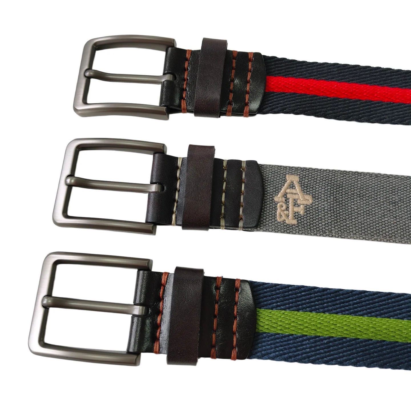 American Casual Canvas Leather Hand Sewn Thick Thread Top Layer Cowhide Comfortable Breathable Unisex Genuine Leather Belt