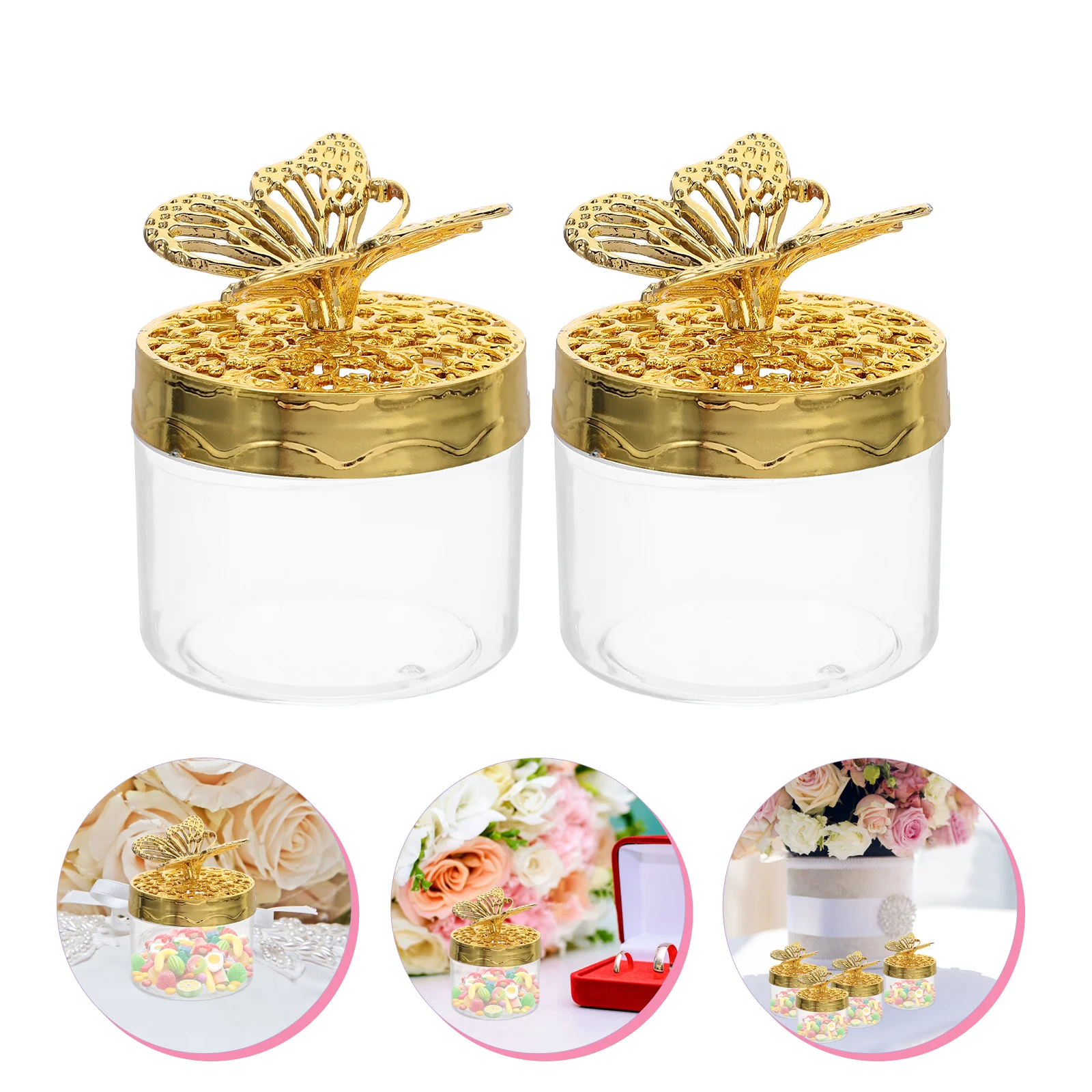 

12Pcs European Style Butterfly Wedding Candy Boxes Clear Plastic Favor Boxes Party Treat Storage Containers for Wedding Sweets