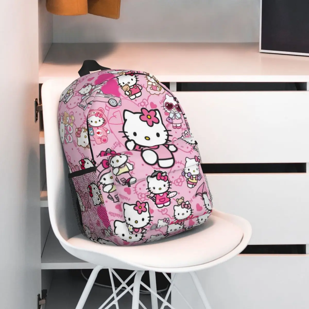 Hello Kitty For Girls Boys Large Capacity Student Backpack Lightweight waterproof Backpack 15inch