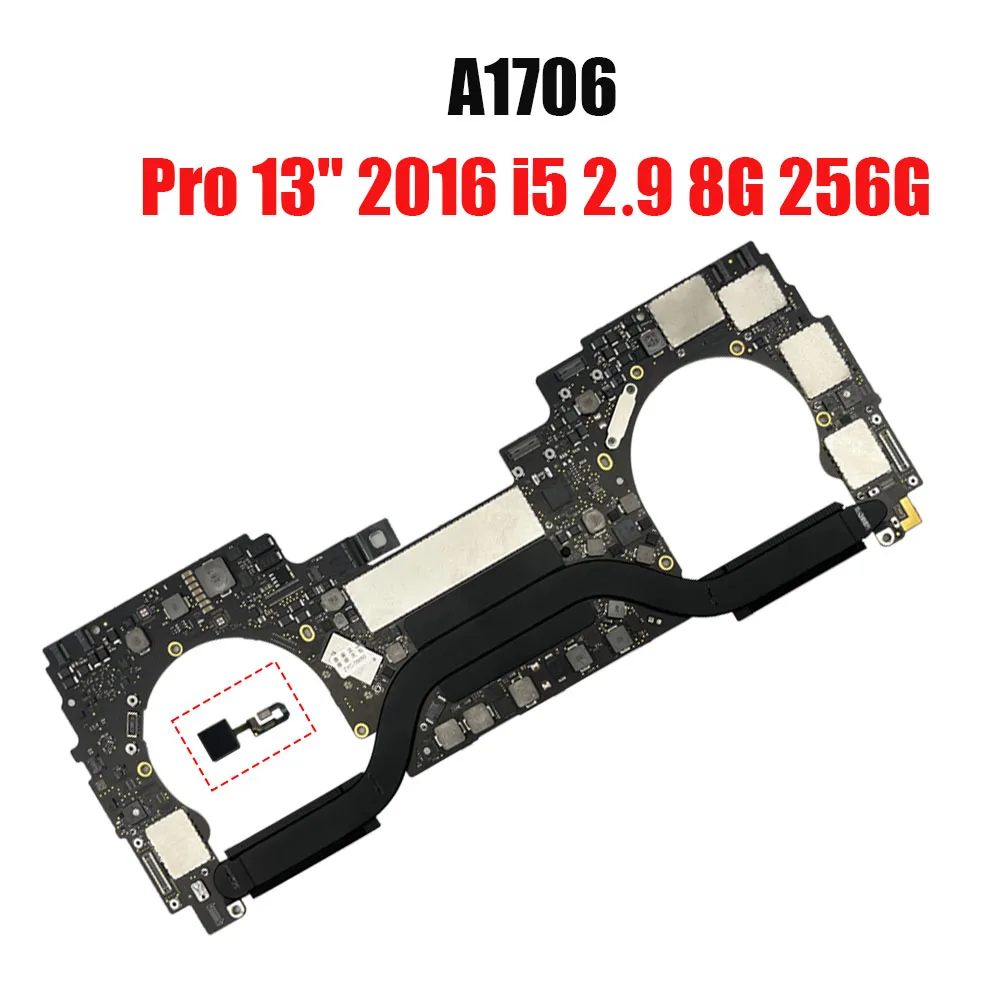 Original 95%New A1706 Motherboard Replace For Macbook Pro 13' A1706 Logic Board With Touch ID Touch Button I5 I7 2016 2017 Year