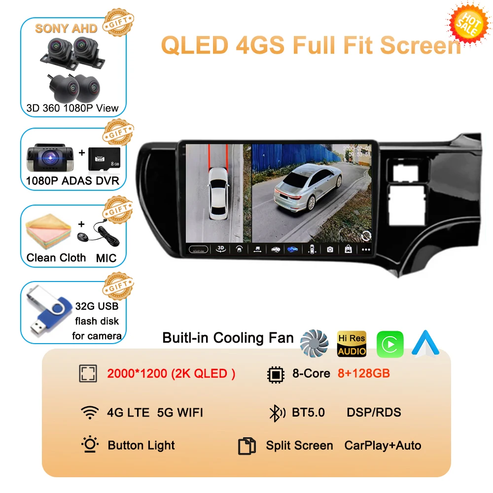 Android 16 For Toyota Aqua Prius C 2011-2017 Carplay 4G WIFI Car RadioNavigation GPS Multimedia Video Player 2Din DVD Stereo BT image 3