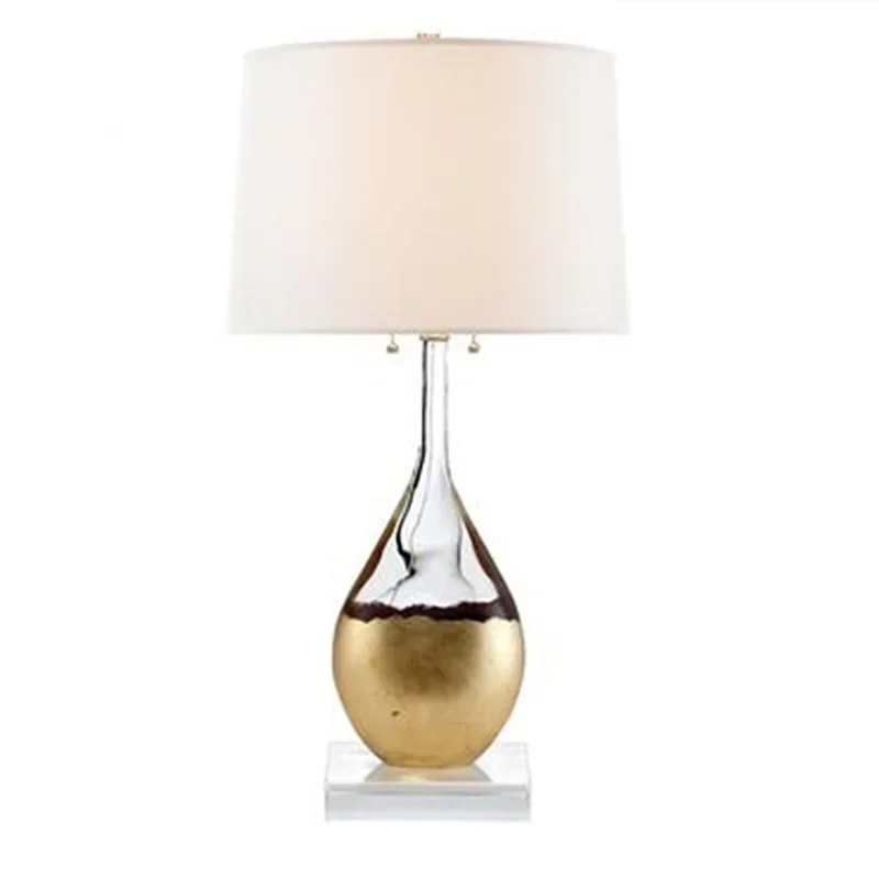

Simple and creative transparent water drop light luxury glazed art desk lamp, bedroom bedside lamp