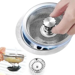 Kitchen Sink Stainless Steel Filter Sewer Mesh Strainers Bathroom Sink Floor Drain Hair Waste Filter Drain Basket Hole Filter