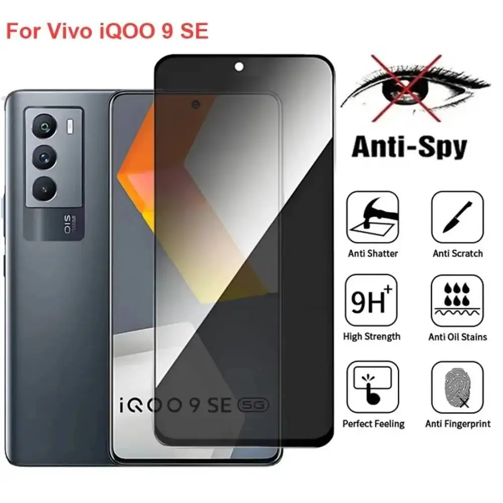 

Vivo Iqoo 9 Anti Spy Privacy Tempered Glass Protector Compatible For Iqoo9 SE Full Cover Screen Phone Film