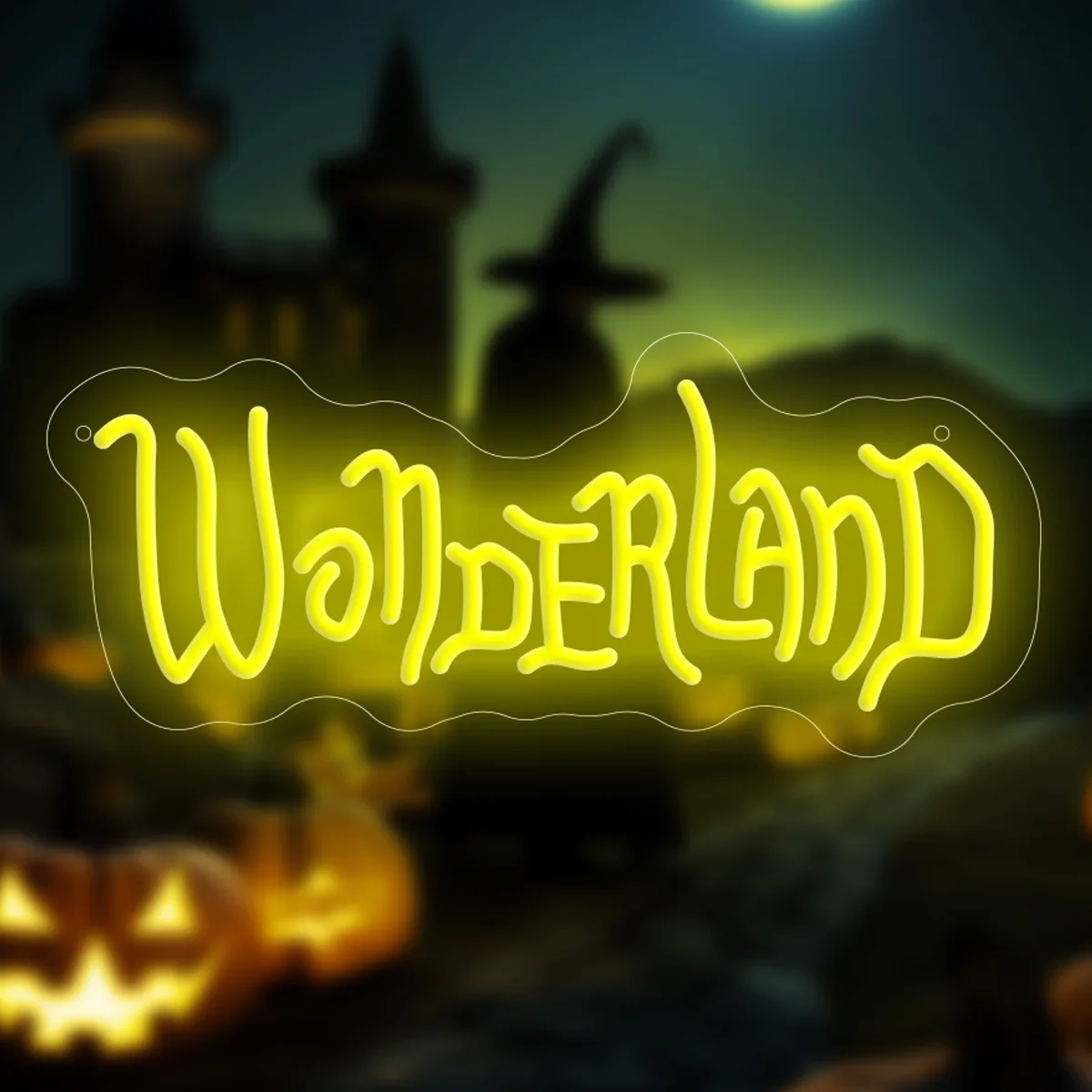 Wonderland Neon Sign LED Wall Art USB Powered Halloween Haunted House Party  Living Room Fairy Tale Themed Aesthetic Decor Gift