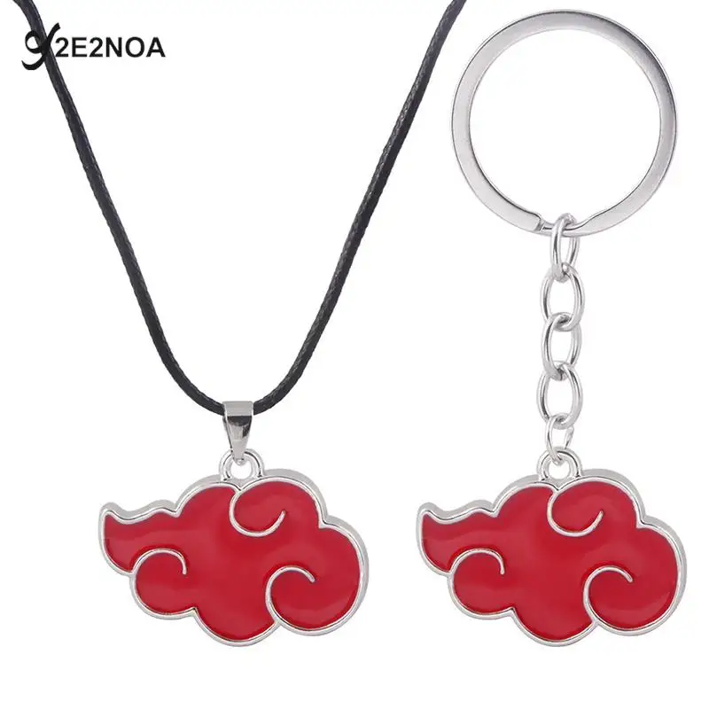 New Japanese Anime Akatsuki Organization Red Cloud Metal Unisex Pendant Necklace