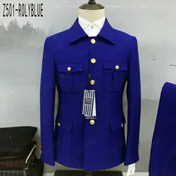 Conjunto de terno de túnica masculino single breasted stand colarinho, blazers, jaqueta, calças, boutique, moda casual, casaco, calças, 2 peças, 2023