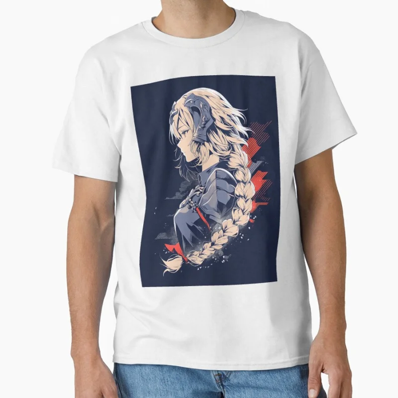 Fate - Ruler Jeanne D Arc Silhouette Fate Stay Night Anime T shirt Large size Tops Manga Graphic Print Y2k Clothes Cartoon Tee