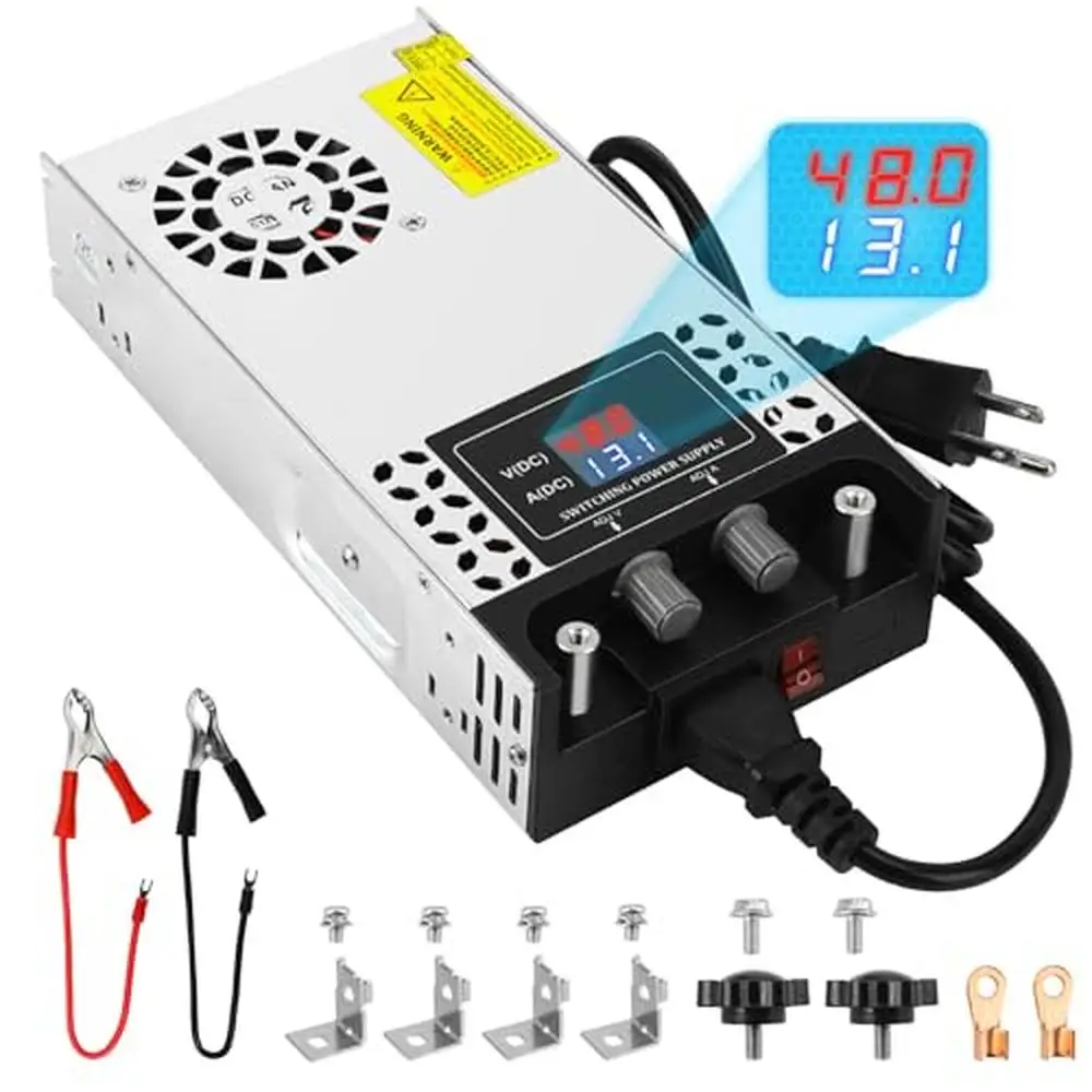 Adjustable Power Supply 0-48V 12.5A 600W Buck Converter LCD Display LED Indicator Overload Protection UL CE RoHS Certified