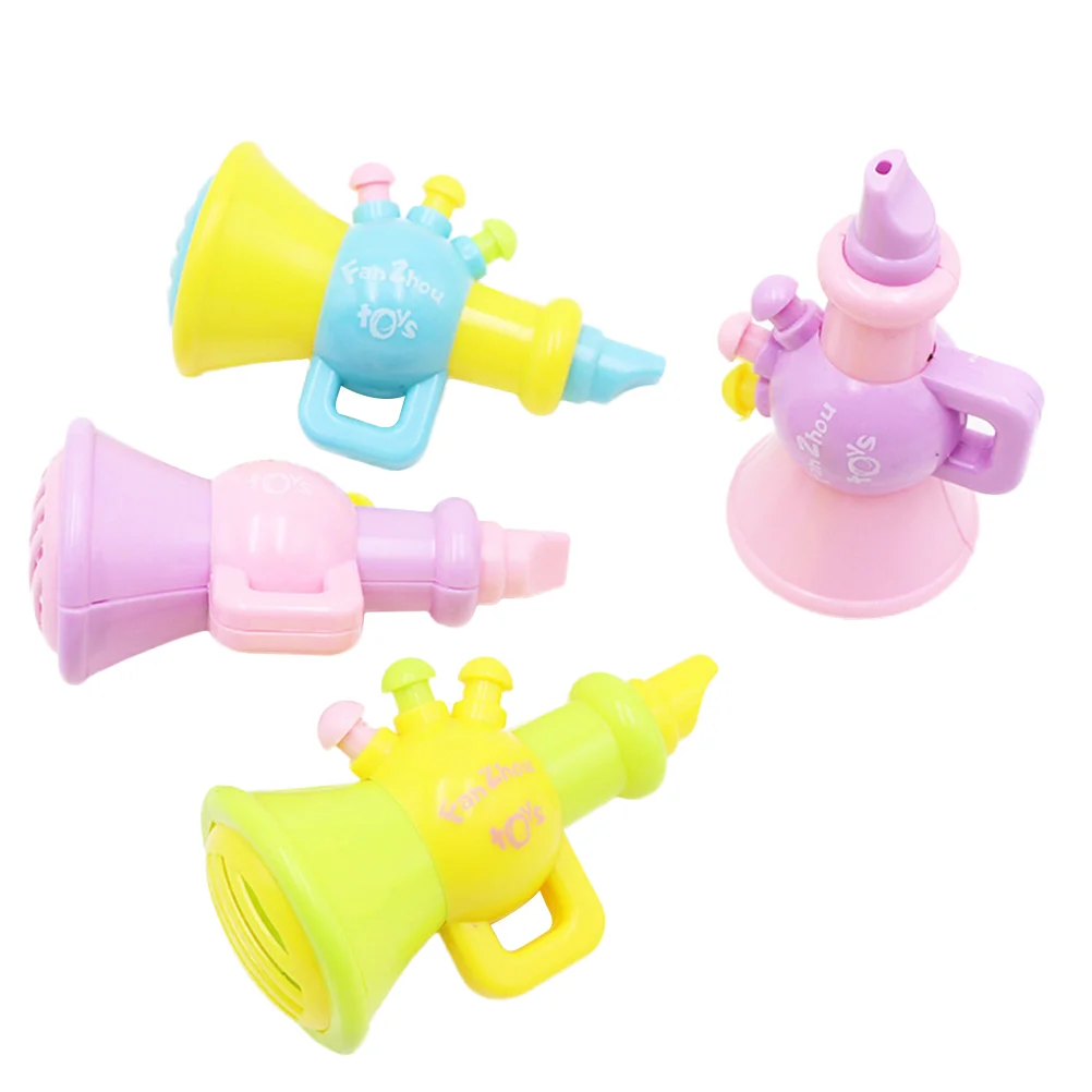 

4pcs Plastic Horn Hooter Trumpet Instruments Music Toys Kids Children Early Educational Toy (Random Color)