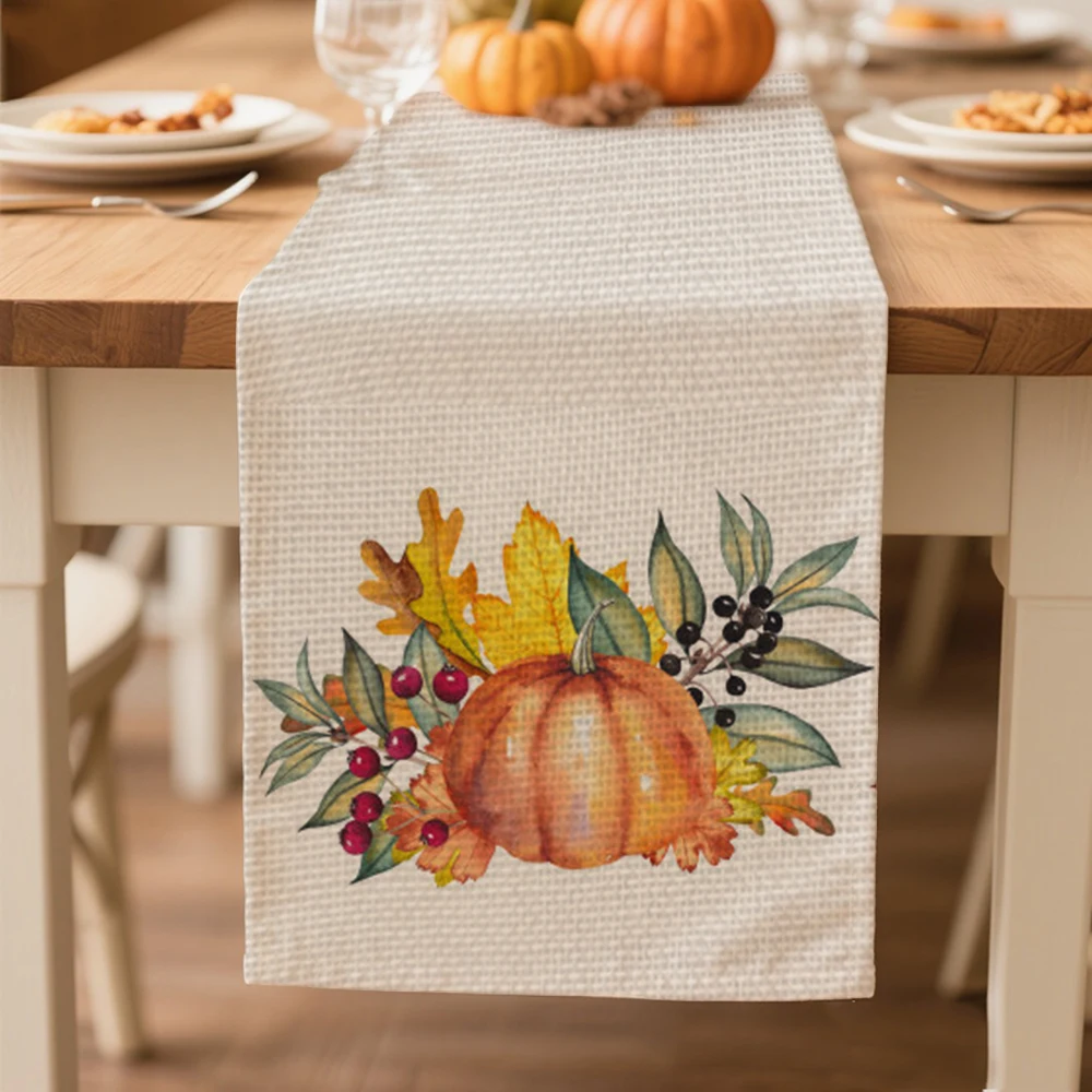

autumn table runners Table decoration and accessories for Harvest Festival Day Thanksgiving Day tablecloth