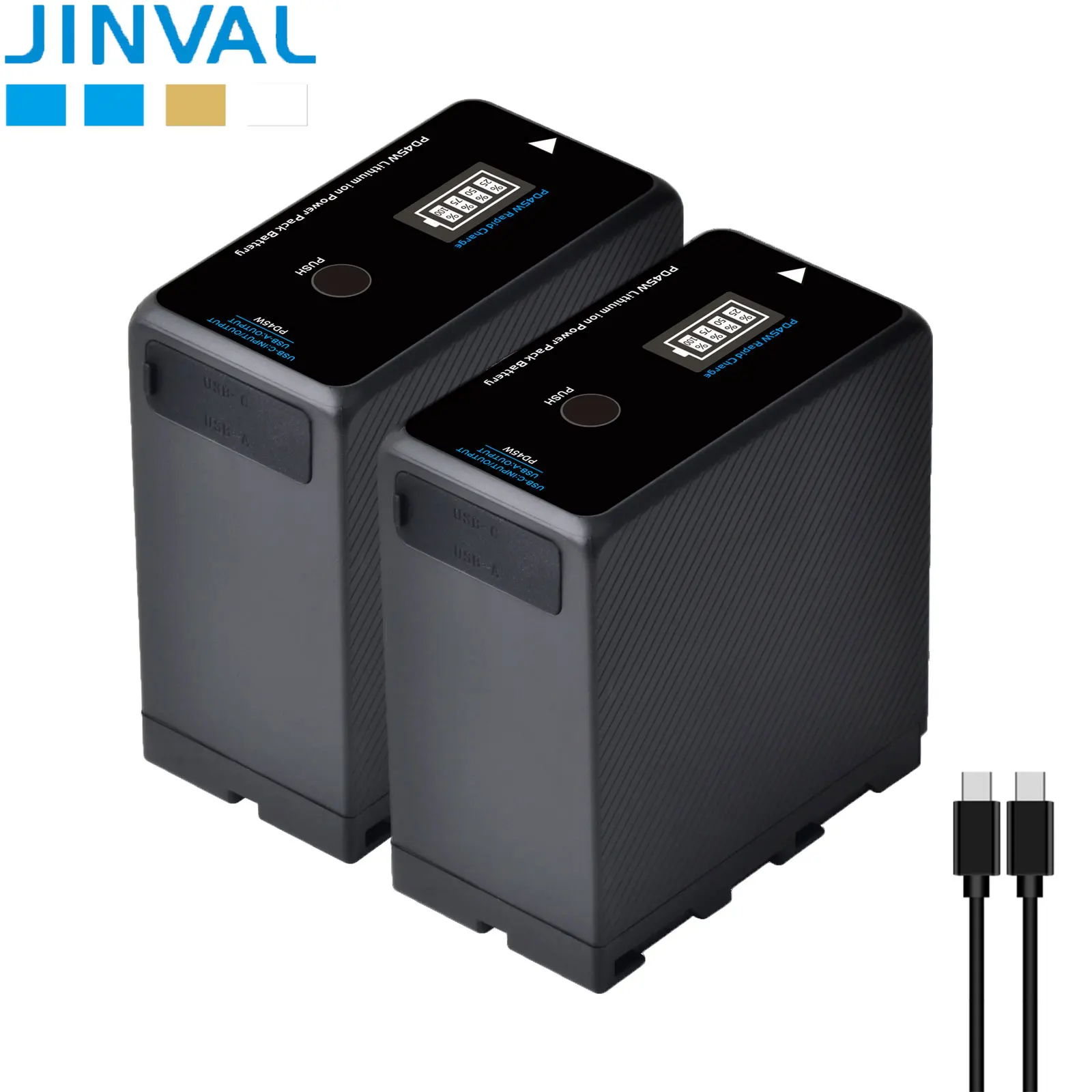 JINVAL NP-F970 Battery 10500mAh PD45W USB-C F750 F550 F570 Battery For Sony HXR-MC2500C HXR-MC1500C PXW-Z90 DCR-VX2100 FDR-AX1