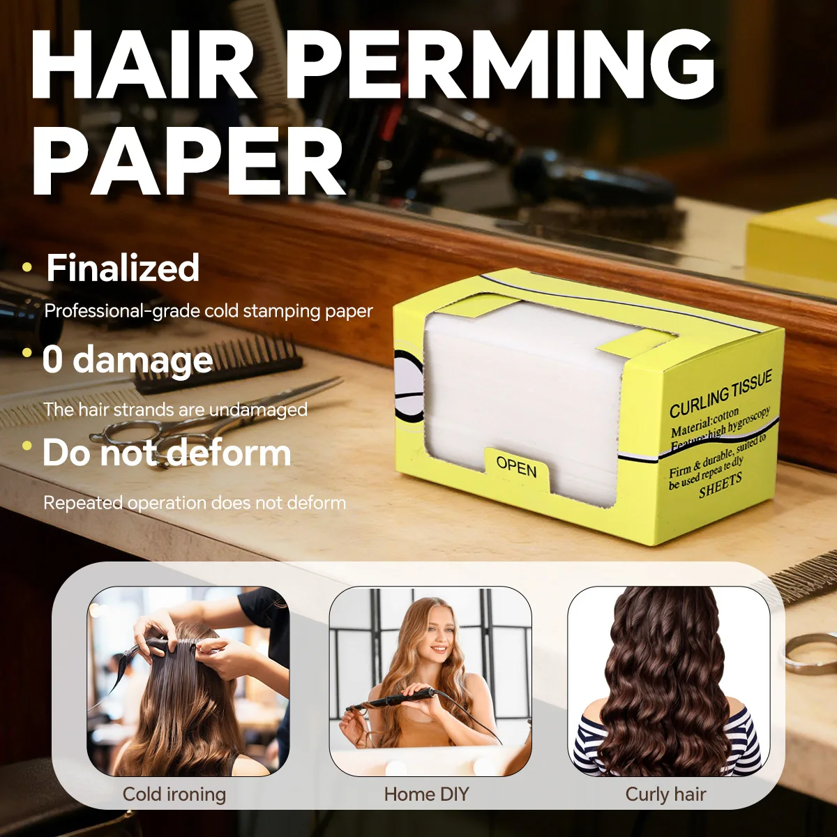 

High Quality Professional Hair Styling Tools Perms Paper Wood Bar for Hairdressers Hot Cold All-Apt Multi-Purpose Salon Tools