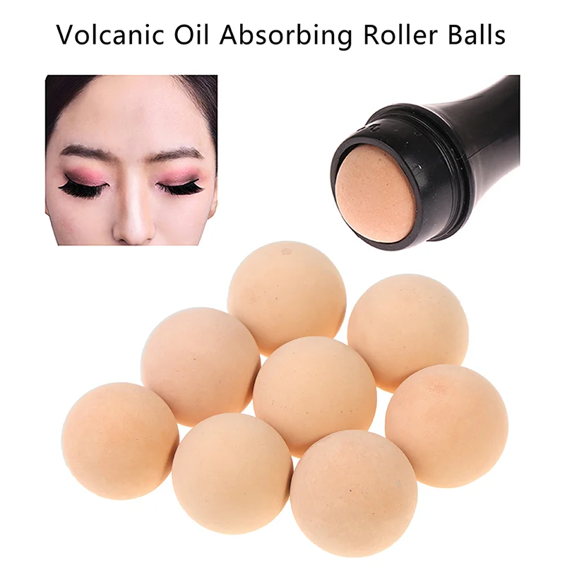 Rouleau absorbant l'huile 2 en 1, pierre volcanique naturelle, bâton de Massage du visage, maquillage, outil de soins de la peau, nettoyage des Pores du visage, rouleau d'huile