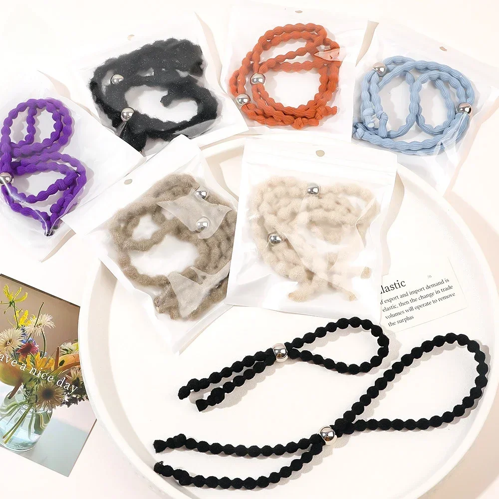 DIY High Elastic Hair Bands Adjustable Lazy Hair Rope Long Lasting Continuous Ponytail Holder Adjustable Thick Hair Styling Ring
